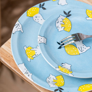 美浓烧（Mino Yaki）清新盘子菜盘家用陶瓷碟餐盘高级感菜碟子水果盘餐具 平盘 6.5英寸