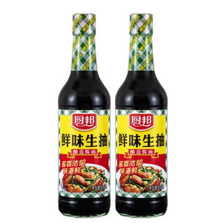 厨邦 鲜味生抽500ml*2瓶传统酿造增香调味酱香味浓郁黄豆提鲜品质