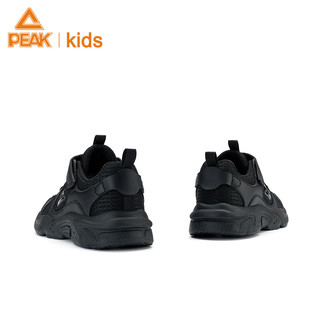 PEAK 匹克 童鞋儿童休闲鞋款男童鞋女童鞋运动鞋 米白 38 黑色