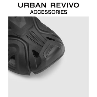 URBAN REVIVO2024夏季新款男士户外休闲风洞洞拖鞋UAMS40018 黑色 39