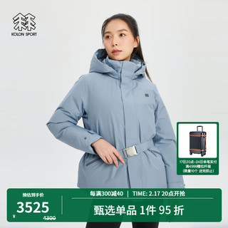 KOLON SPORT/可隆羽绒服 女子户外休闲羽绒戈尔科技防风防泼水鹅绒服 LKDJ3WNK04-GB 灰蓝色 170/L