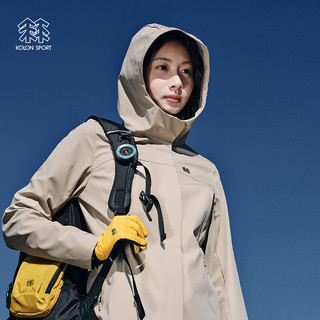 KOLON SPORT/可隆软壳夹克 女子户外运动休闲TECHSHELL防风防泼水外套 LKJK4SN144-BE 米黄 160/S