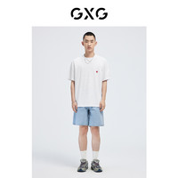 GXG奥莱 22年男装 字母绣花休闲圆领短袖T恤夏季#10D1440715B