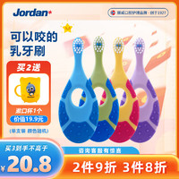 Jordan 婴幼儿童宝宝软毛牙刷0-1-2-3-5-9+岁训练护齿乳牙牙刷 0-2岁单支(颜色随机)