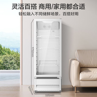 Midea 美的 303升立式单门家用商用冰柜冷柜展示柜 SC-318GM 303升风循环制冷展示柜