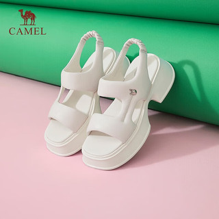 骆驼（CAMEL）女鞋夏季时尚百搭休闲粗跟仙女风时装女凉鞋 L23M007111白色 34
