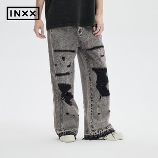 INXX 英克斯 Standby 春潮流时尚个性破洞牛仔长裤XME1220256 灰色 XL