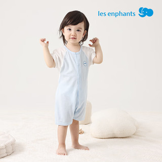 丽婴房 天丝短袖连身装宝宝衣服夏季婴儿连体衣24 海盐蓝