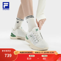 斐乐（FILA）女鞋SPEED SERVE速力网球鞋耐磨运动鞋 古白色/深草地绿-BW 38