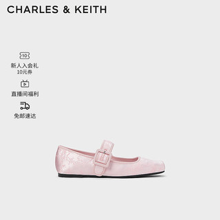 CHARLES&KEITH24春季龙年刺绣方头平底玛丽珍鞋女CK1-71720064 Light Pink浅粉色 36