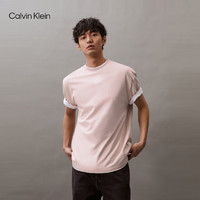 Calvin Klein Jeans24春夏男女中性纯棉图像印花宽松短袖T恤J400399 TF6-贝壳粉 XS