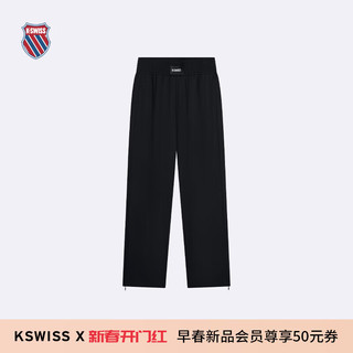 盖世威（K·SWISS）女裤 24春季新款 休闲简约针织长款运动裤 199903 008正黑色