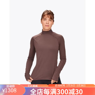 HOKA ONE ONE女士T恤长袖高领休闲运动跑步上衣1141735 RAISIN RAISIN S