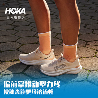 HOKA ONE ONE男女款春夏马赫6竞训公路跑步鞋MACH 6速度舒适柔软 蛋酒色/香草色-女 38