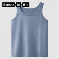 蕉内棉棉304S男士背心夏季100%纯棉宽窄肩打底衫无袖睡衣上衣家居服 【窄肩】天蓝花灰 M