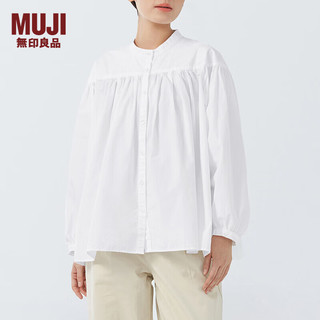 无印良品（MUJI） 女式 棉平纹 罩衫 女士衬衫衬衣内搭春款 BCA91C4S 白色 M (160/84A)