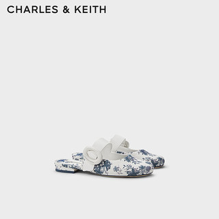 CHARLES&KEITH24春季法式平底包头半拖单鞋凉拖CK1-70580224 DARK BLUE深蓝色 37