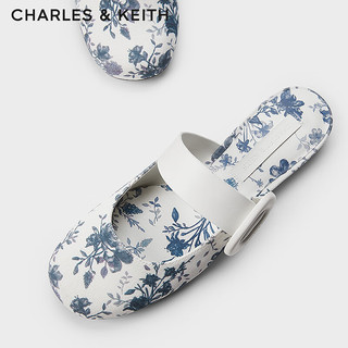 CHARLES&KEITH24春季法式平底包头半拖单鞋凉拖CK1-70580224 DARK BLUE深蓝色 37