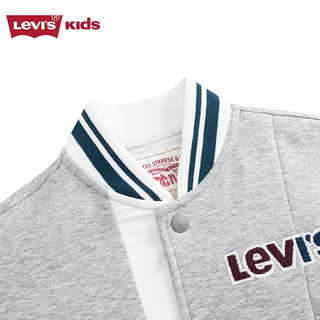 Levi's李维斯童装24春季男童针织夹克儿童棒球服外套 糖果白 130/64(7)