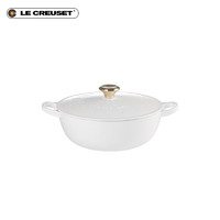 酷彩（Le Creuset）耶诞珐瑯铸铁炖煮S级海鲜锅耶诞系列款  深烧锅耶诞星星特别款棉花 22cm