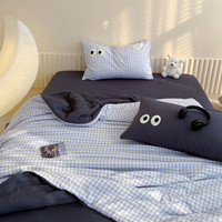 安睡宝（SOMERELLE）夏季空调被大豆纤维被子被芯可机洗夏凉被单人薄款被子套件三 蓝莓卷 200x230夏被+枕套*2