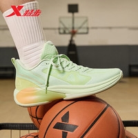 特步（XTEP）篮球鞋男鞋防滑耐磨运动鞋专业减震实战球鞋子 果冻绿/西芹绿 43码