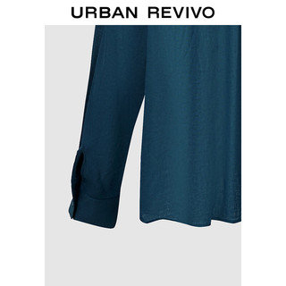 URBAN REVIVO UR2024夏季女装休闲简约气质百搭宽松开襟衬衫UWH240032 浅缥蓝 XS