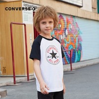 匡威（Converse） 儿童装男童t恤夏季大童星标短袖上衣新款纯棉小女孩外穿打底衫 正黑色(圆标) 150(M)