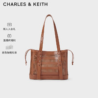 CHARLES&KEITH24春季镂空手提腋下包托特包女CK2-10782316 Tan茶色 M