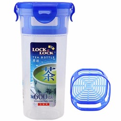 LOCK&LOCK 乐扣乐扣 塑料水杯户外便携大容量防漏杯子带过滤网茶杯 600ML