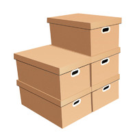 QDZX 搬家纸箱有扣手 54*36*26（5个大号档案箱盒天地盖材料箱打包装盒