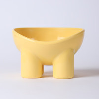 柒哦 原创塑料马卡龙色象腿护颈碗猫咪食盆猫碗
