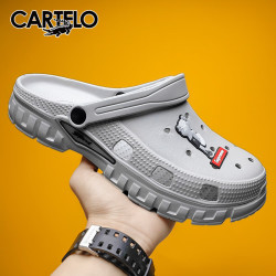 cartelo卡帝乐鳄鱼洞洞鞋男士凉鞋休闲两用花园拖鞋沙滩鞋凉鞋子男