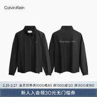 Calvin Klein Jeans24春夏男士简约字母印花运动休闲立领外套J326072 BEH-太空黑 XL