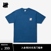 UNDEFEATED五条杠冬季筒织经典ICON款短袖T恤 蓝色 XS