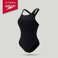 SPEEDO 速比涛 ECO环保系列游泳纯色防晒抗氯连体泳衣女 黑色 38