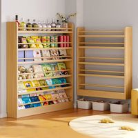 可芝（KERZY）壁挂书架超薄书柜实木绘本架窄夹缝隙收纳柜墙上面门后置物架 六层原木色60x8.5x180cm