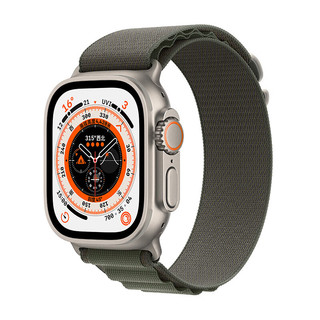 Apple 苹果 Watch Ultra 智能手表 GPS + 蜂窝款 49毫米 钛金属表壳绿色高山回环式表带小号 MNHQ3CH/A