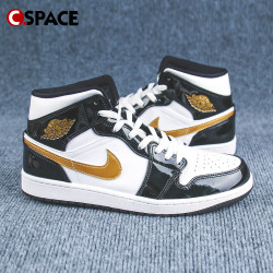 nike耐克cspacep26airjordan1midaj1黑金中帮休闲板鞋852542007
