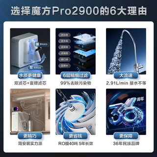 安吉尔净水器家用富锶水1100G流速体验5年长效RO膜40吨净水量反渗透厨房净水器净饮机饮水机魔方pro2900