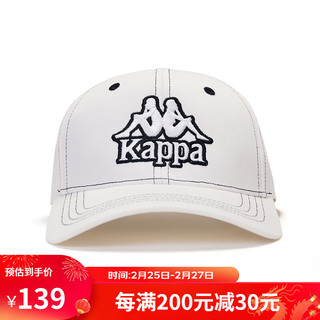 Kappa 卡帕 复古运动棒球帽2023男女户外刺绣字母鸭舌帽 韩国白-012 J