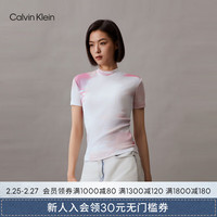 Calvin Klein Jeans24春夏新款女士复古辣妹风渐变效果微弹短袖T恤J223169 0