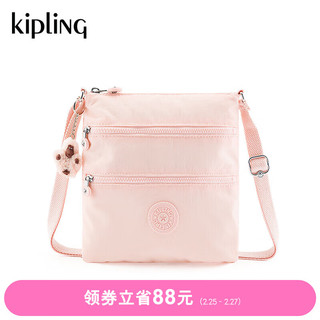 kipling 凯普林 女款轻便帆布包2024春季多袋百搭潮流单肩包斜挎包KEIKO 米粉色