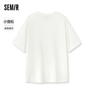 森马（Semir）森马罗小黑短袖T恤女卡通可爱2024夏季抗菌宽松套头衫 本白10102 150/76A/XS