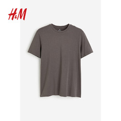 H&M 男装标准版型T恤 0685816 深灰色180/116A XL