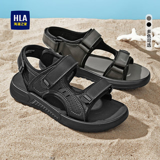 海澜之家HLA凉鞋男士百搭舒适户外休闲沙滩鞋凉鞋HAALXM2DBH012 黑色38
