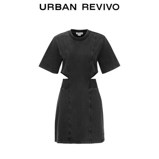 UR2024夏季女装复古时髦街潮镂空设计感X型连衣裙UWV740027 深灰 XS