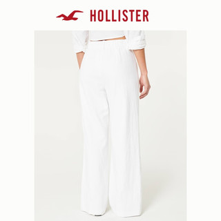 HOLLISTER24春夏高腰舒适亚麻混纺休闲宽松阔腿裤女 356896-1 白色 XS (160/64A)