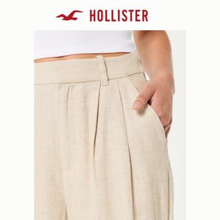 HOLLISTER24春夏高腰亚麻混纺休闲阔腿裤 女 356885-1 米黄色 XS (160/64A)