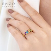 ENZO 「彩虹系列」18K金多彩宝石戒指女EZV3513 节日礼物